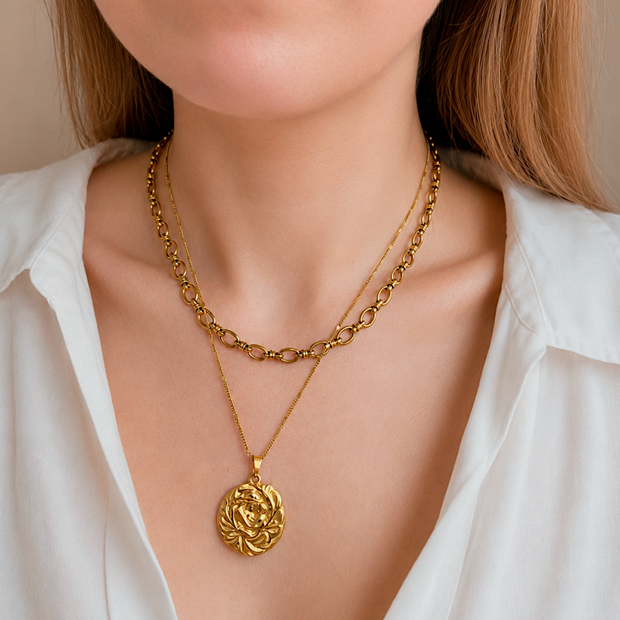 Collana 3D Mini Cuore Oro