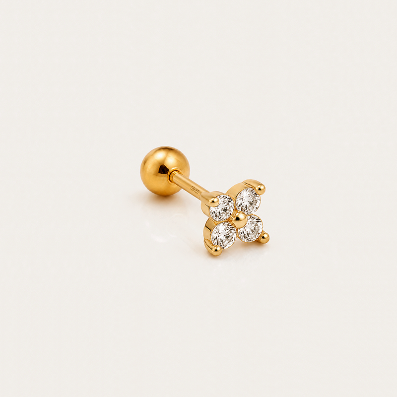 Mini White Flower Earring