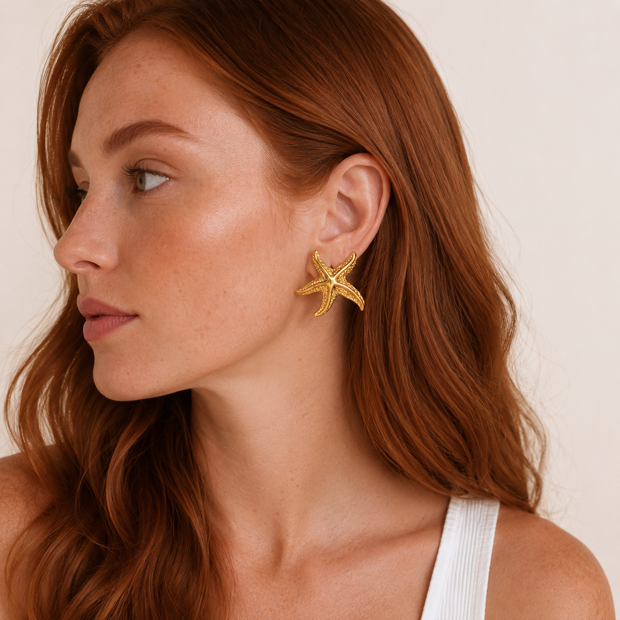 Pendientes Big Estrella de Mar Oro