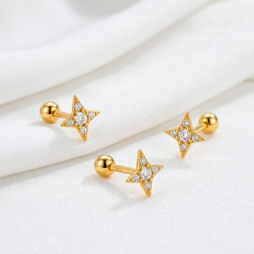 Pendiente Shiny Star Oro