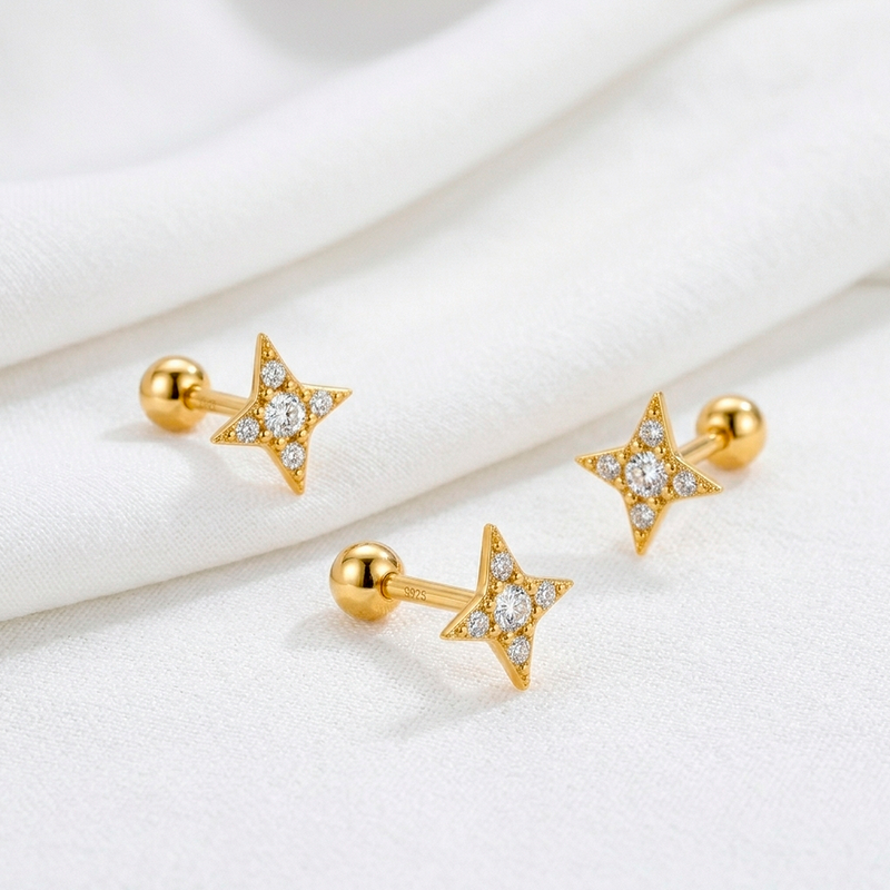 Mini White Flower Earring