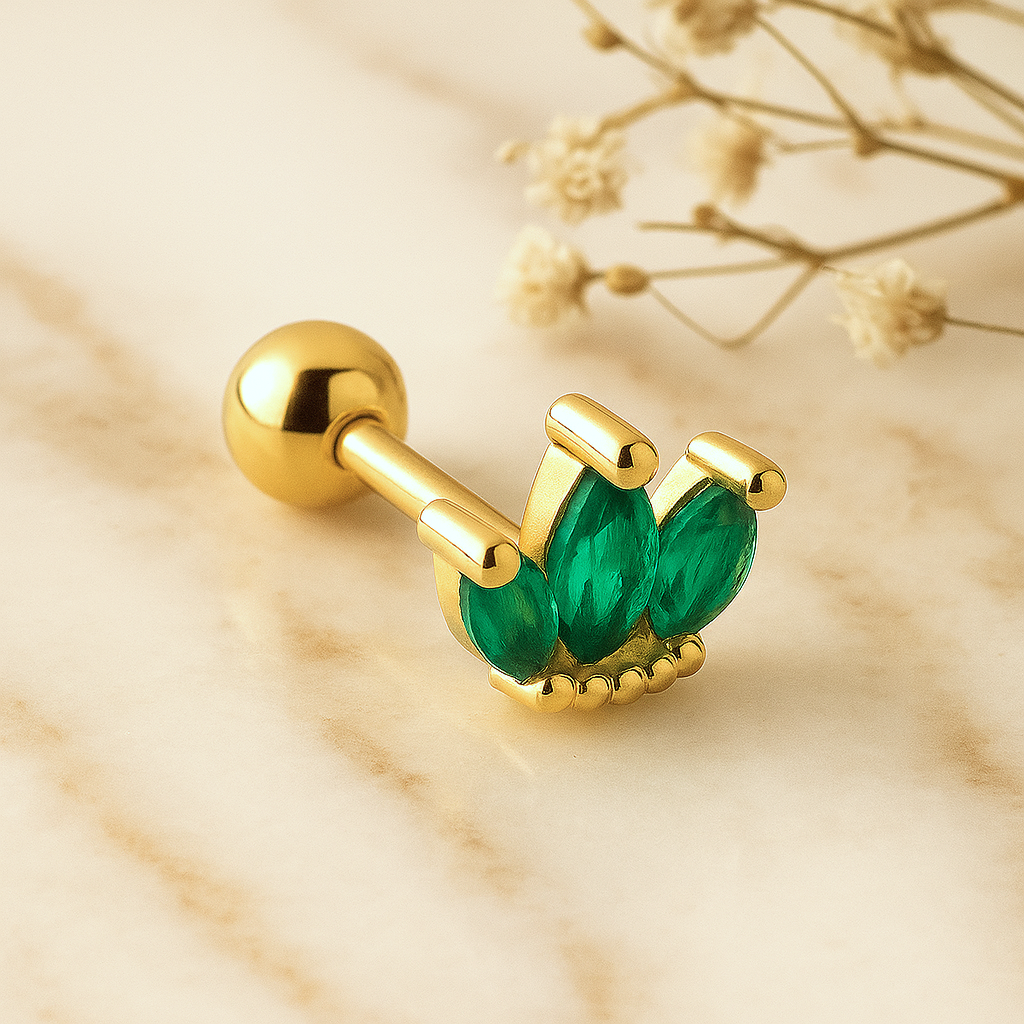 White Gold Tulip Earring