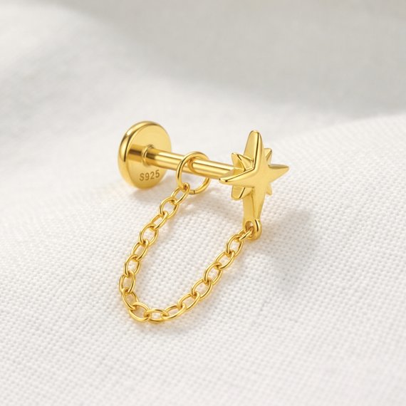 Pendiente Astra Cadenita Oro