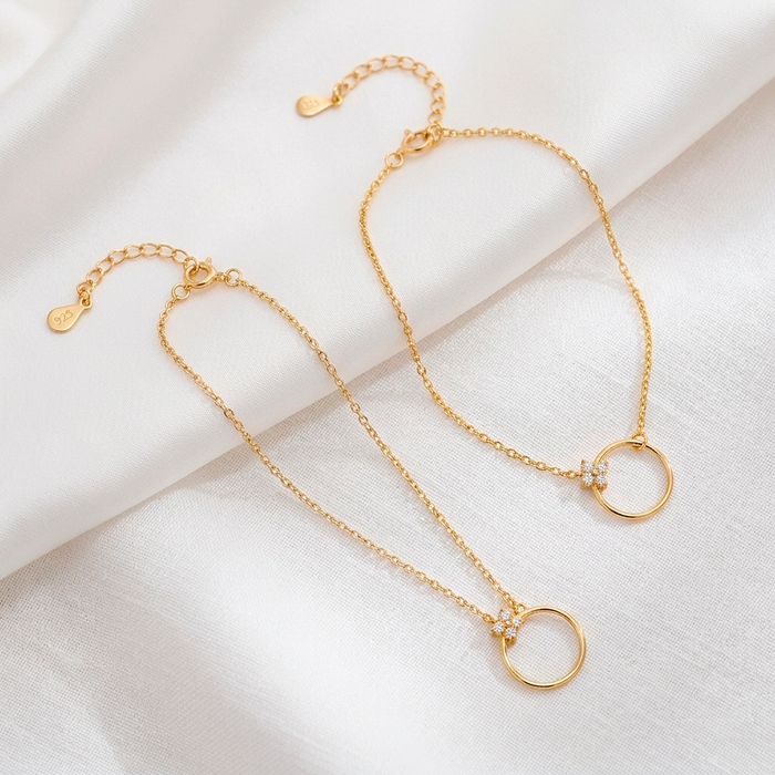 Pulsera Circle Mini Flower Oro