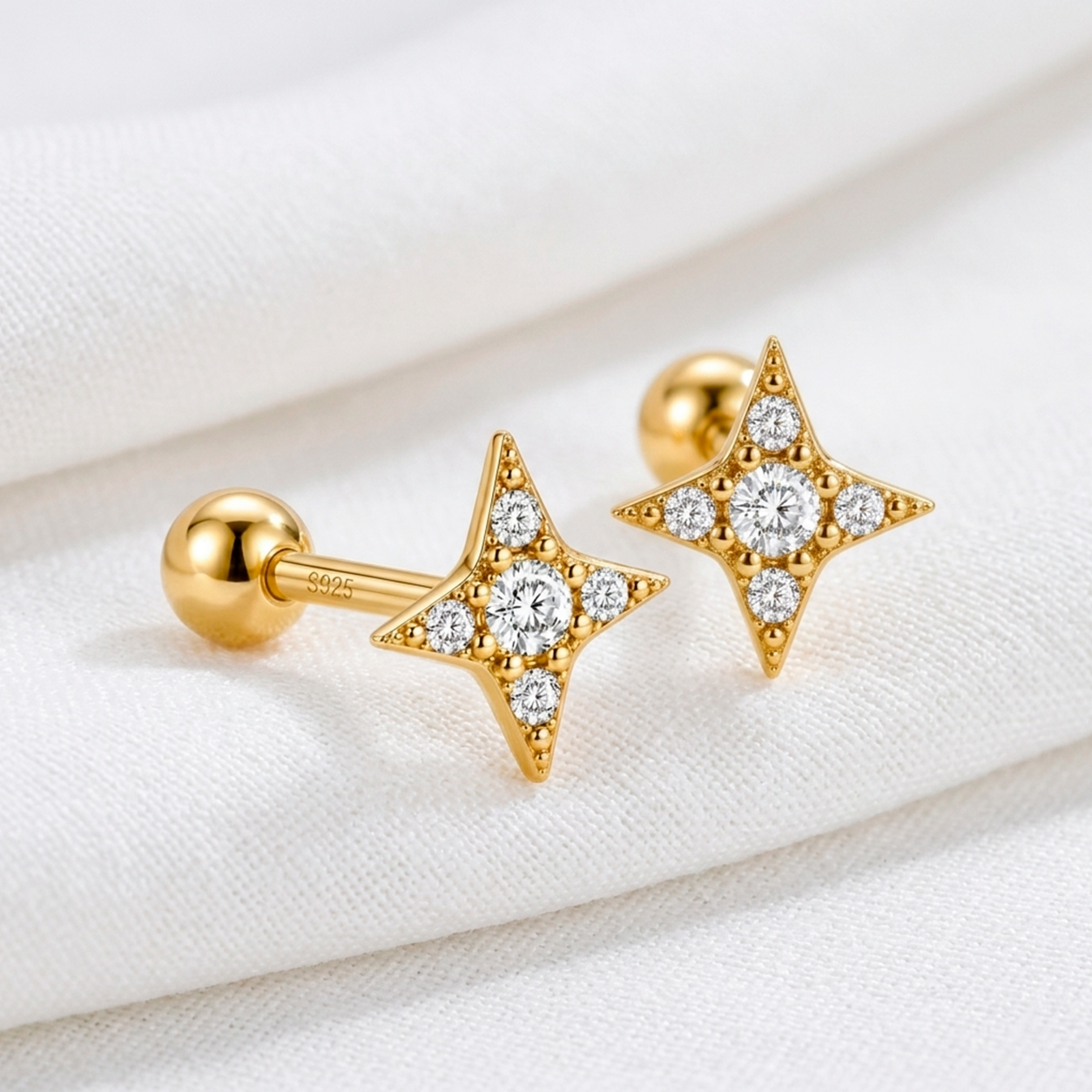 Pendiente Shiny Star Oro
