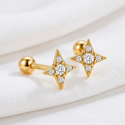 Pendiente Shiny Star Oro