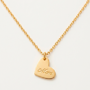 Collar Heart Mom Oro