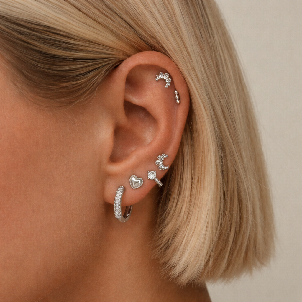 Mini White Gold Hoop - 7mm