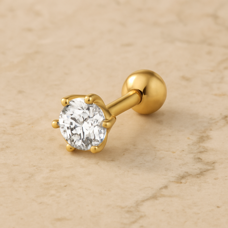 Gold Mini Shiny Rhombus Earring