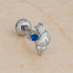 Blue Clover Earring