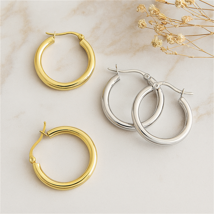 Orecchini a cerchio Lua Oro - 22 mm