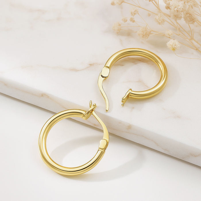 Orecchini a cerchio Lua Oro - 22 mm