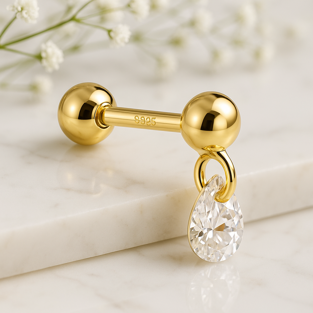Mini White Flower Earring