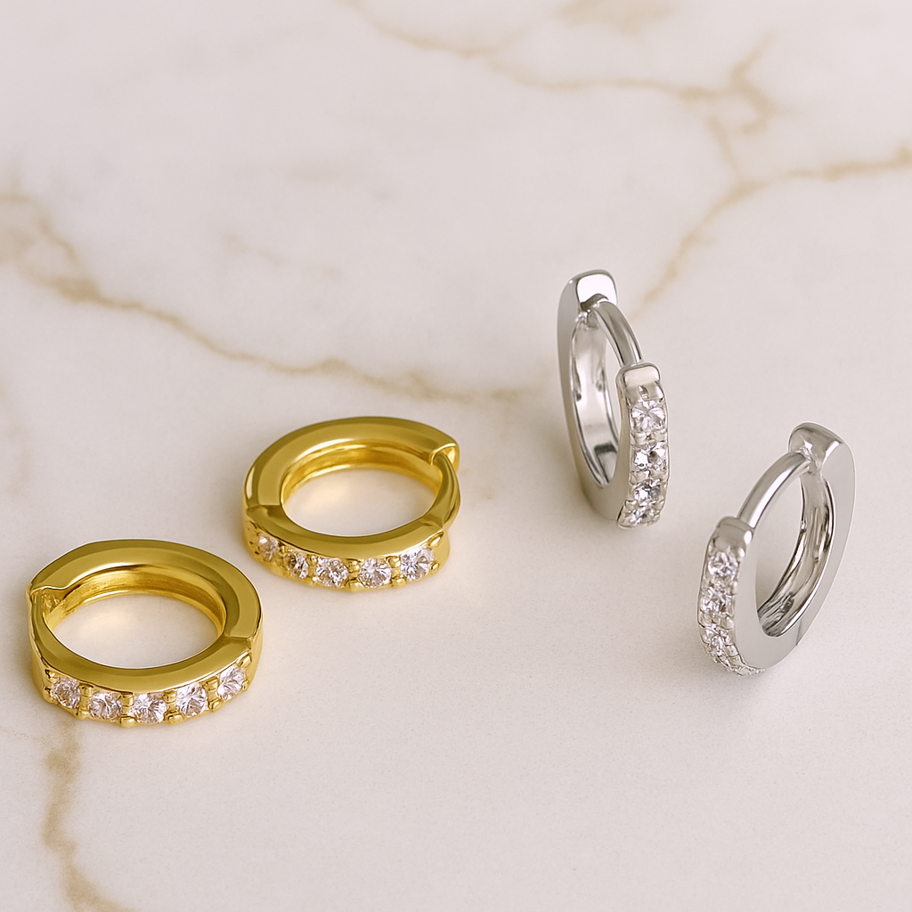 Mini White Gold Hoop - 7mm