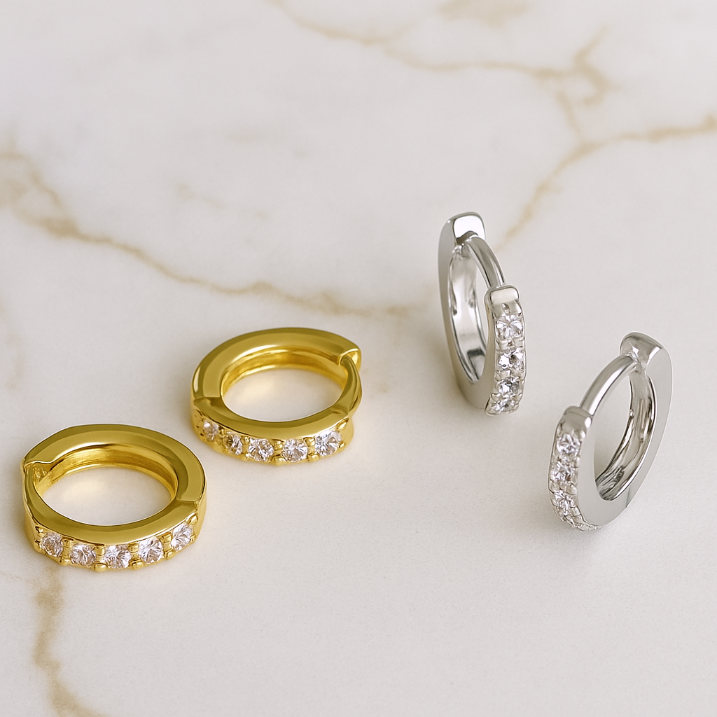 Mini White Gold Hoop - 7mm