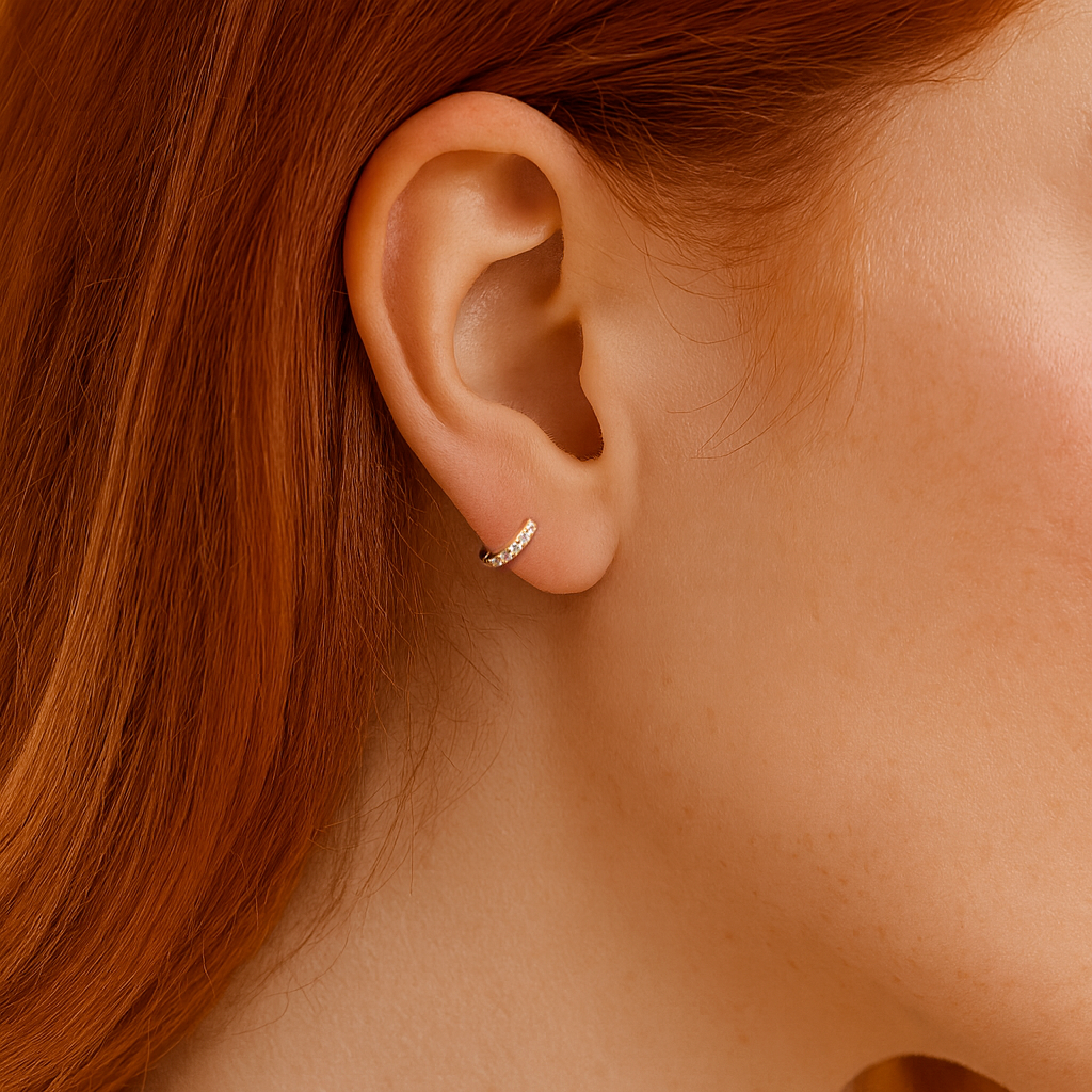 Mini White Gold Hoop - 7mm