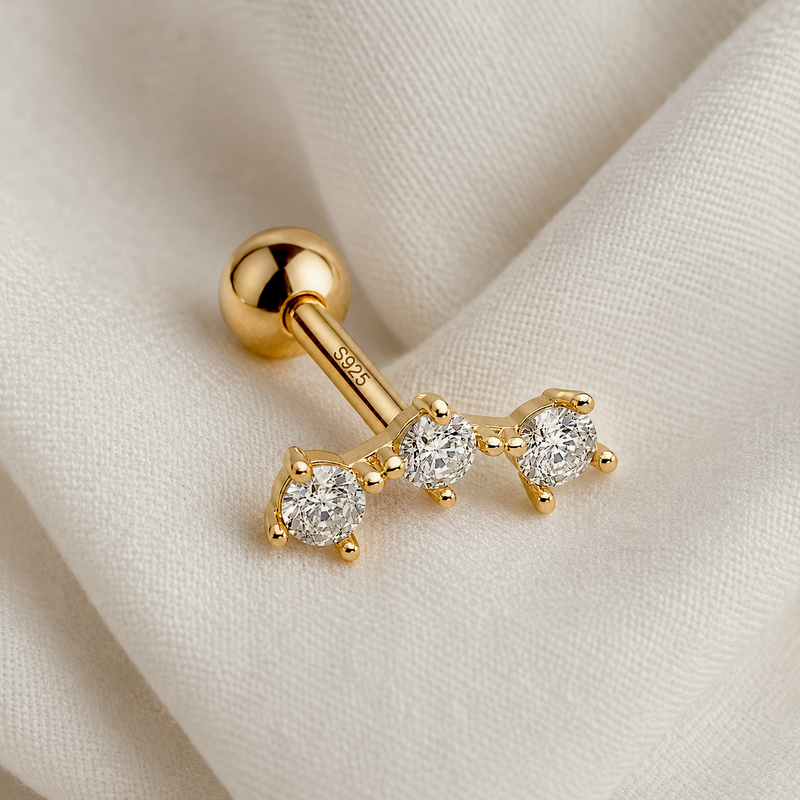 Mini White Flower Earring
