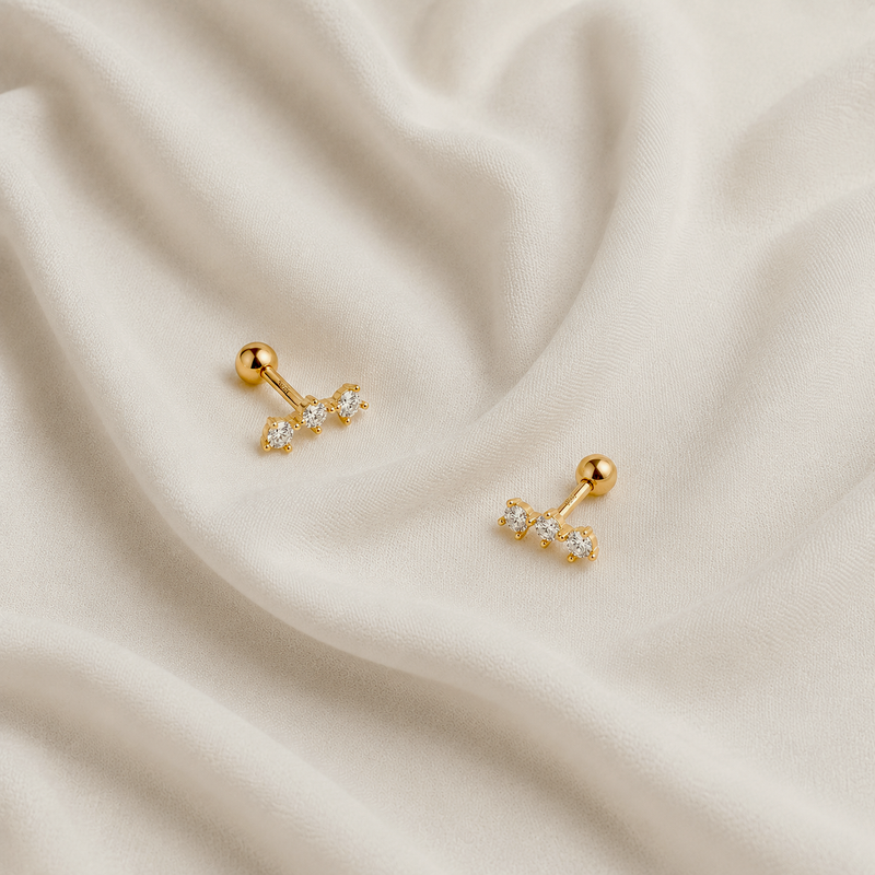 Mini White Flower Earring