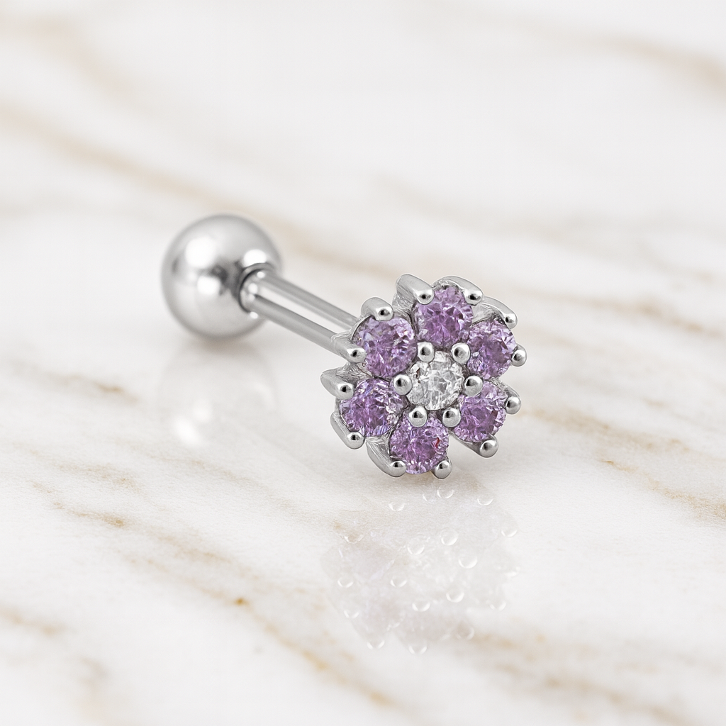 Pink Clover Earring