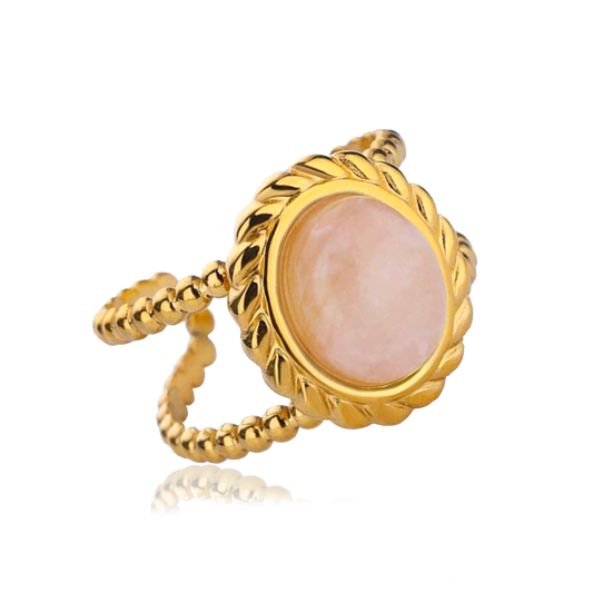 Anillo Cuarzo Rosa Vintage Oro