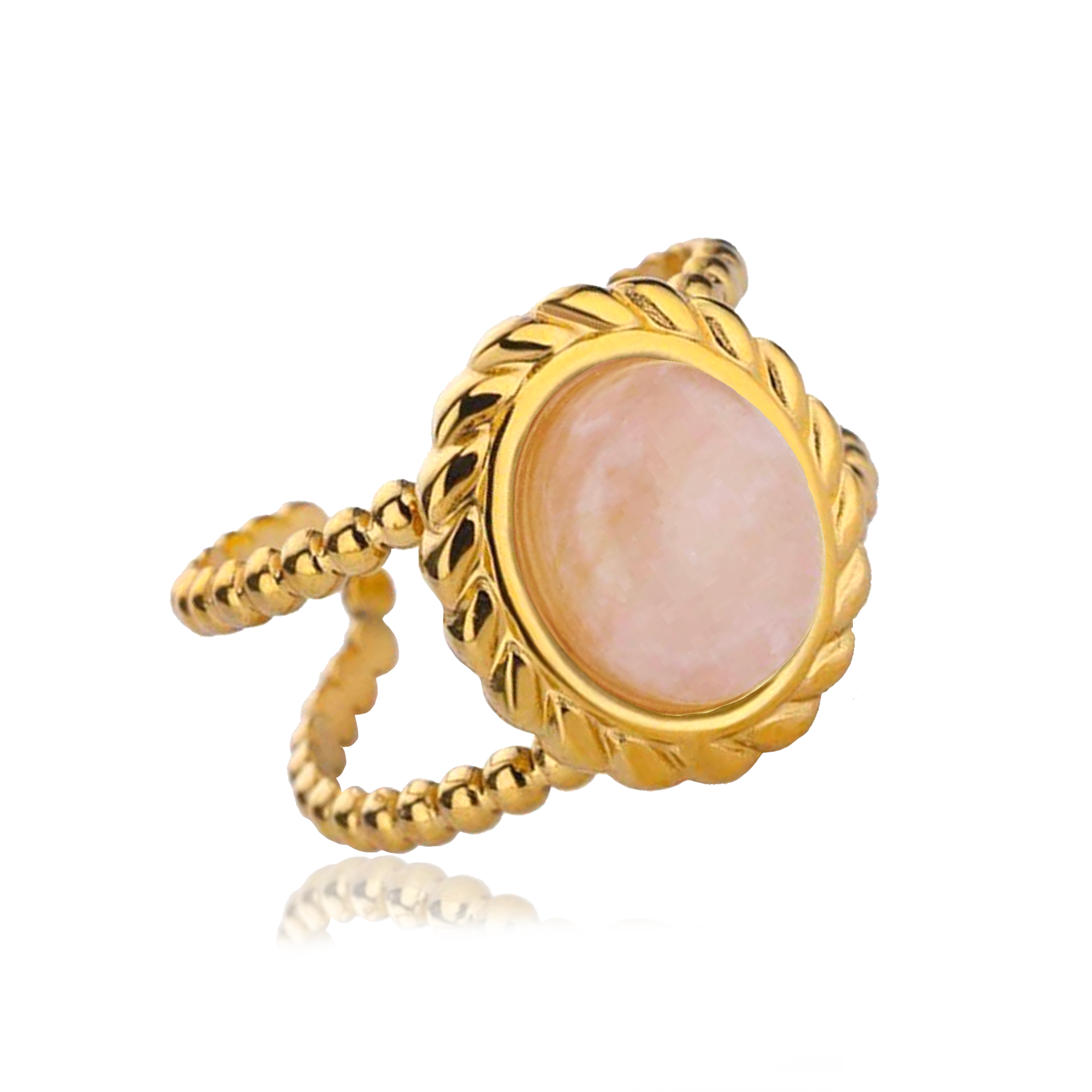 Anillo Cuarzo Rosa Vintage Oro