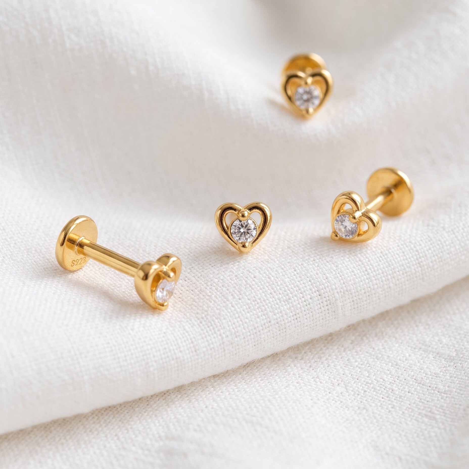 Pendiente Cute Shiny Heart Oro