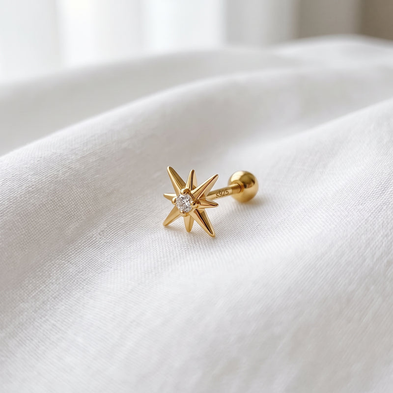 Mini White Flower Earring