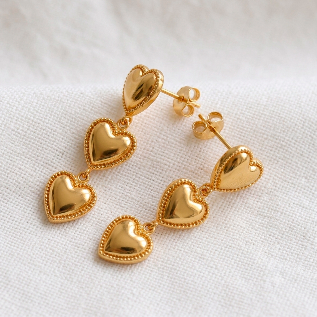 Pendientes Triple Love Oro