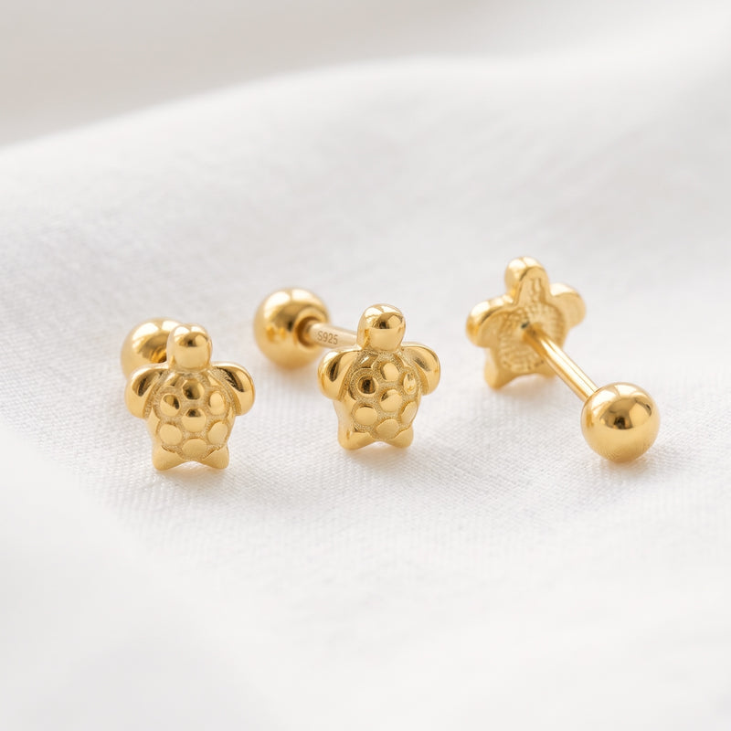 Gold Mini Moon Earring