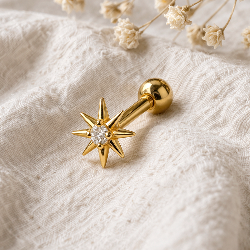 Mini White Flower Earring