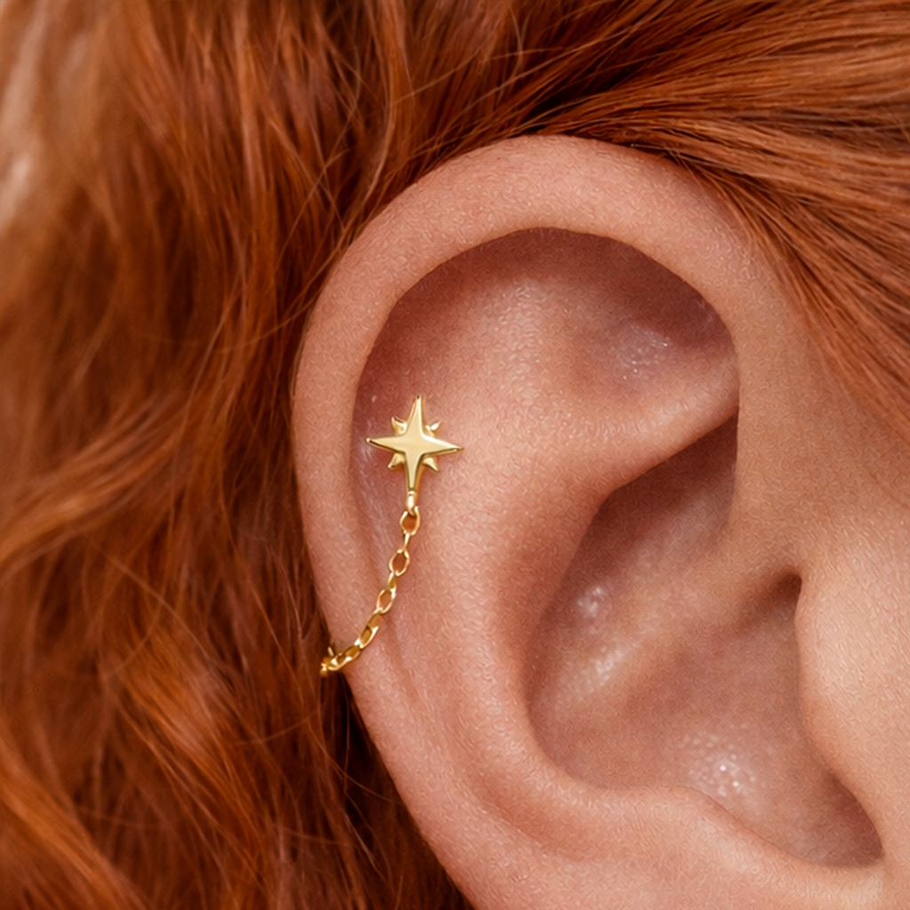 Pendiente Astra Cadenita Oro