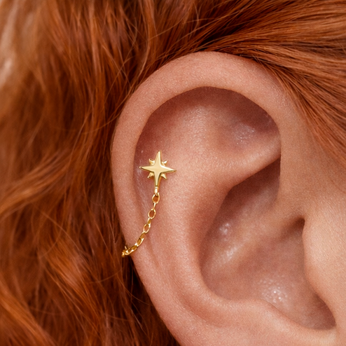 Pendiente Astra Cadenita Oro