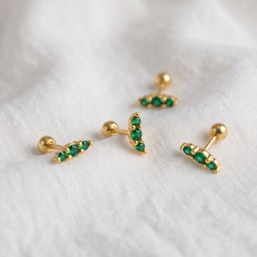 Pendiente Triple Green Oro