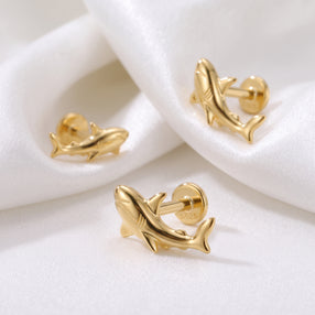 Pendiente Tiburón Blanco Oro
