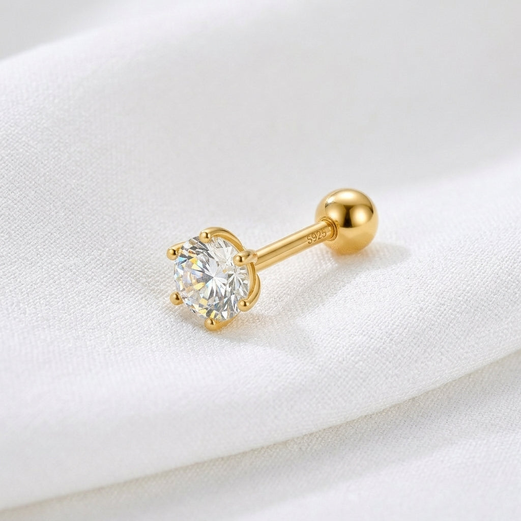 Orecchino Mini Brillante Oro - 3mm