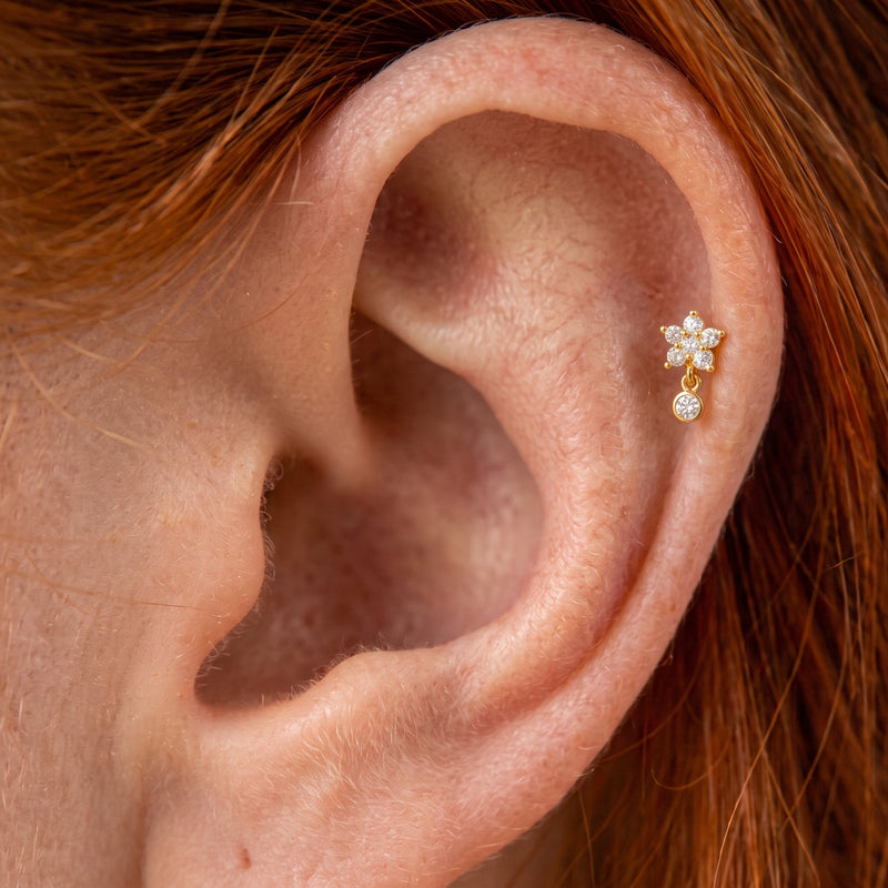 Mini White Flower Earring