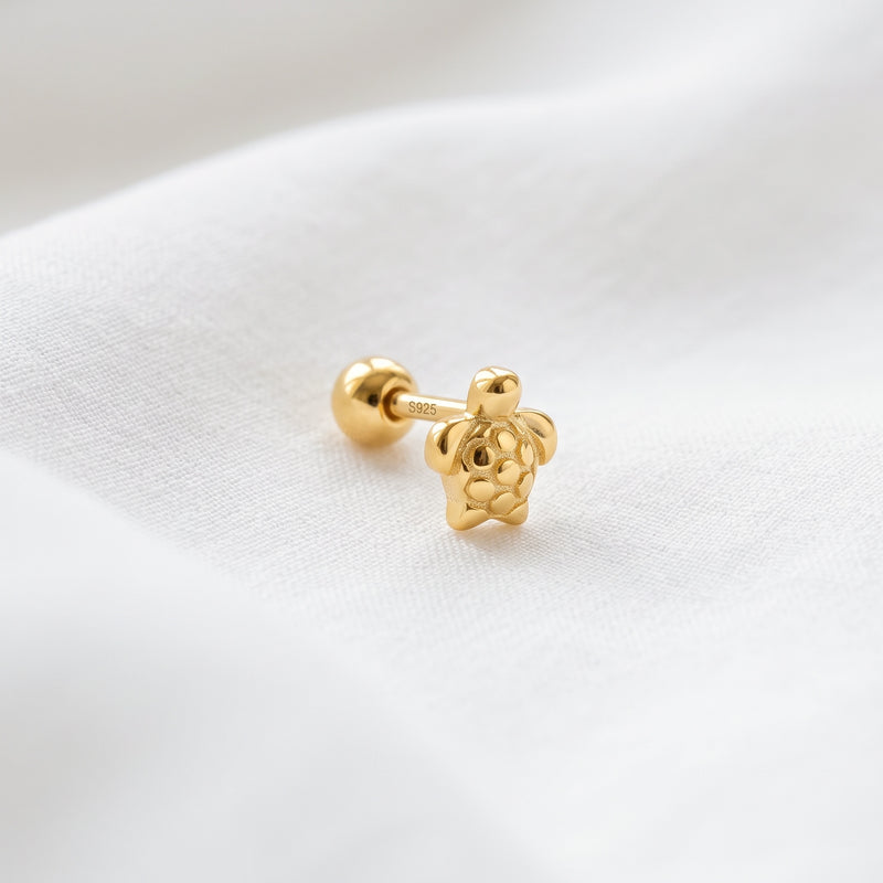 Gold Mini Moon Earring
