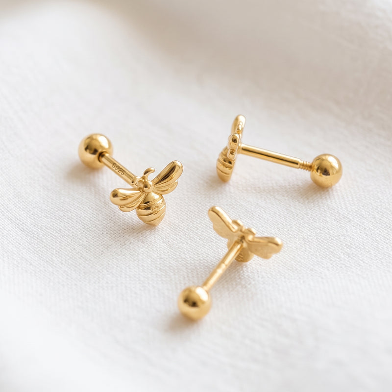 White Gold Butterfly Earring