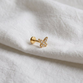 Pendiente Shiny Mini Mariposa Oro