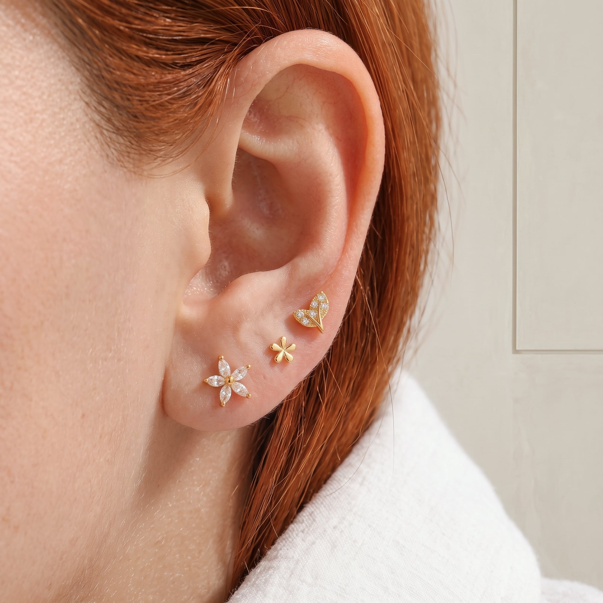Set White Flowers Oro