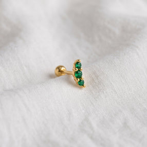 Pendiente Triple Green Oro
