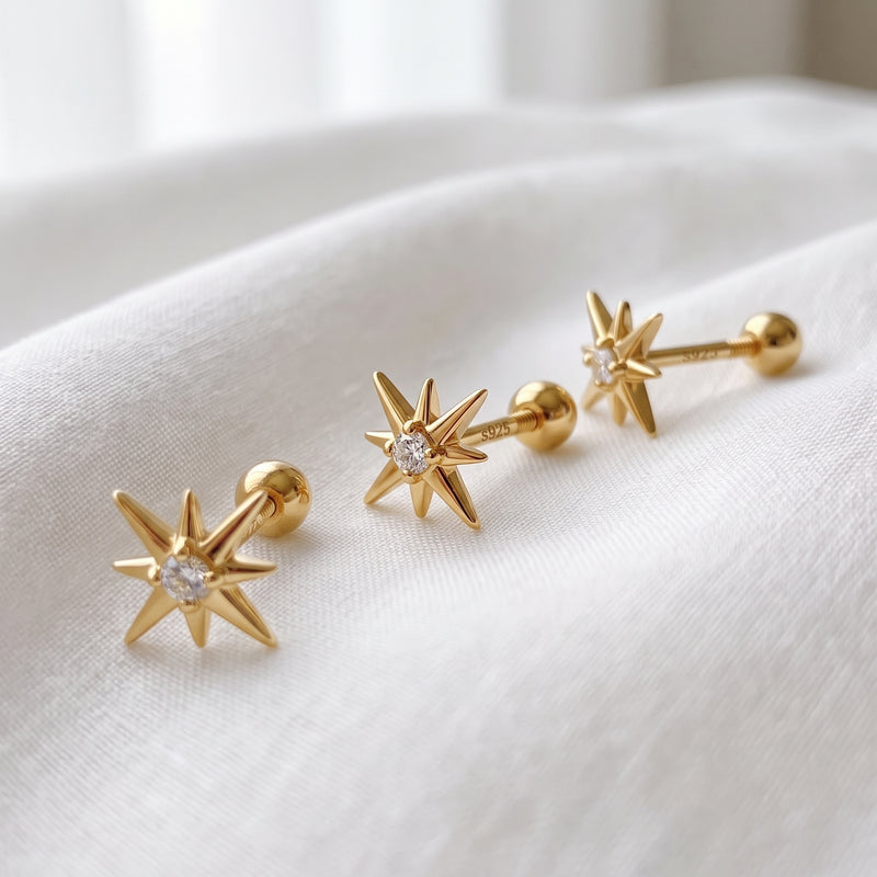 Mini White Flower Earring