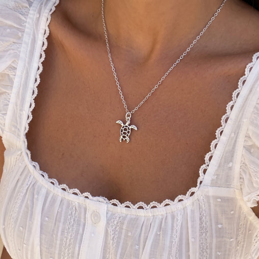 Collar Mini Tortuga Marina Plata