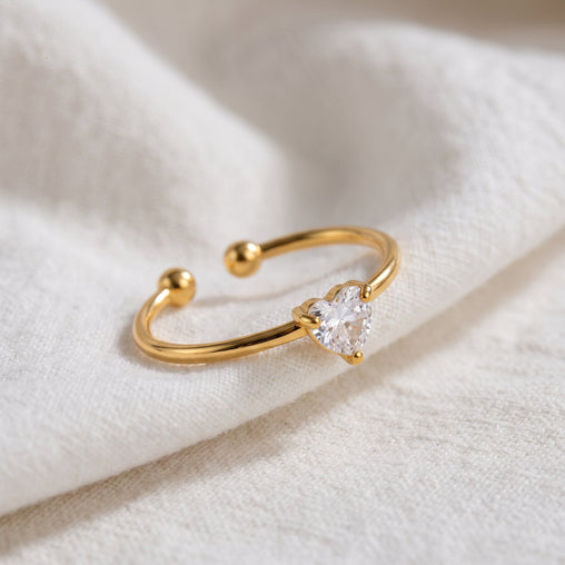Anillo Mini Corazón Blanco Oro