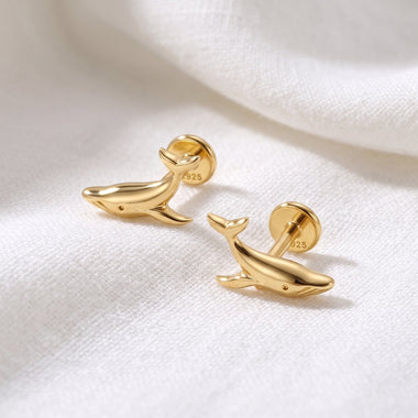 Pendiente Mini Ballena Oro