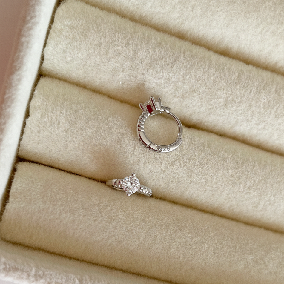 Mini White Gold Hoop - 7mm