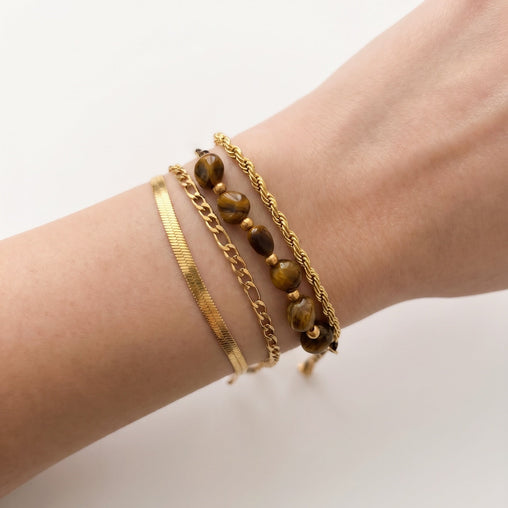 Pulsera Gea Ojo de Tigre Oro