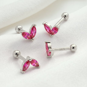 Pendiente Blossom Rosa Plata