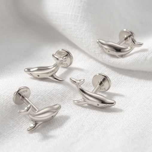 Pendiente Mini Ballena Plata