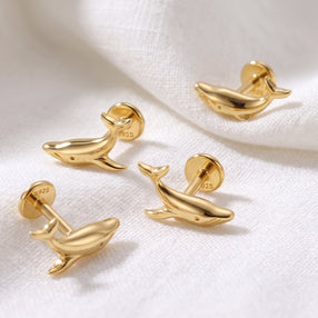 Pendiente Mini Ballena Oro